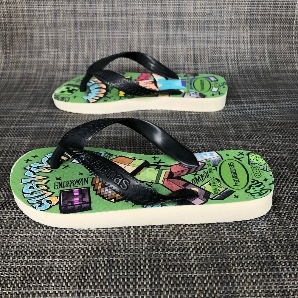 Havaianas 'Top Minecraft' Print Flip Flop Sandals Little Kids Size 11 - 12